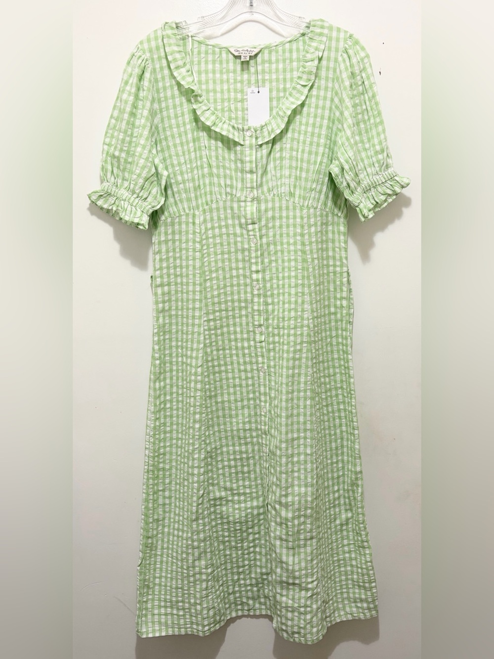 Miss‎ Selfridge Gingham Checked Button-Down Midi Dress Sz. 8 NWT - Picture 2 of 5